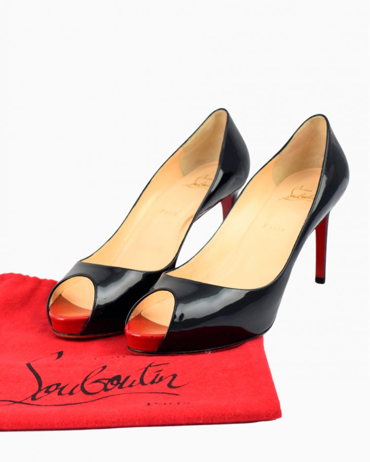 Sapato Louboutin Original Bianca 120 Preto Verniz Feminino